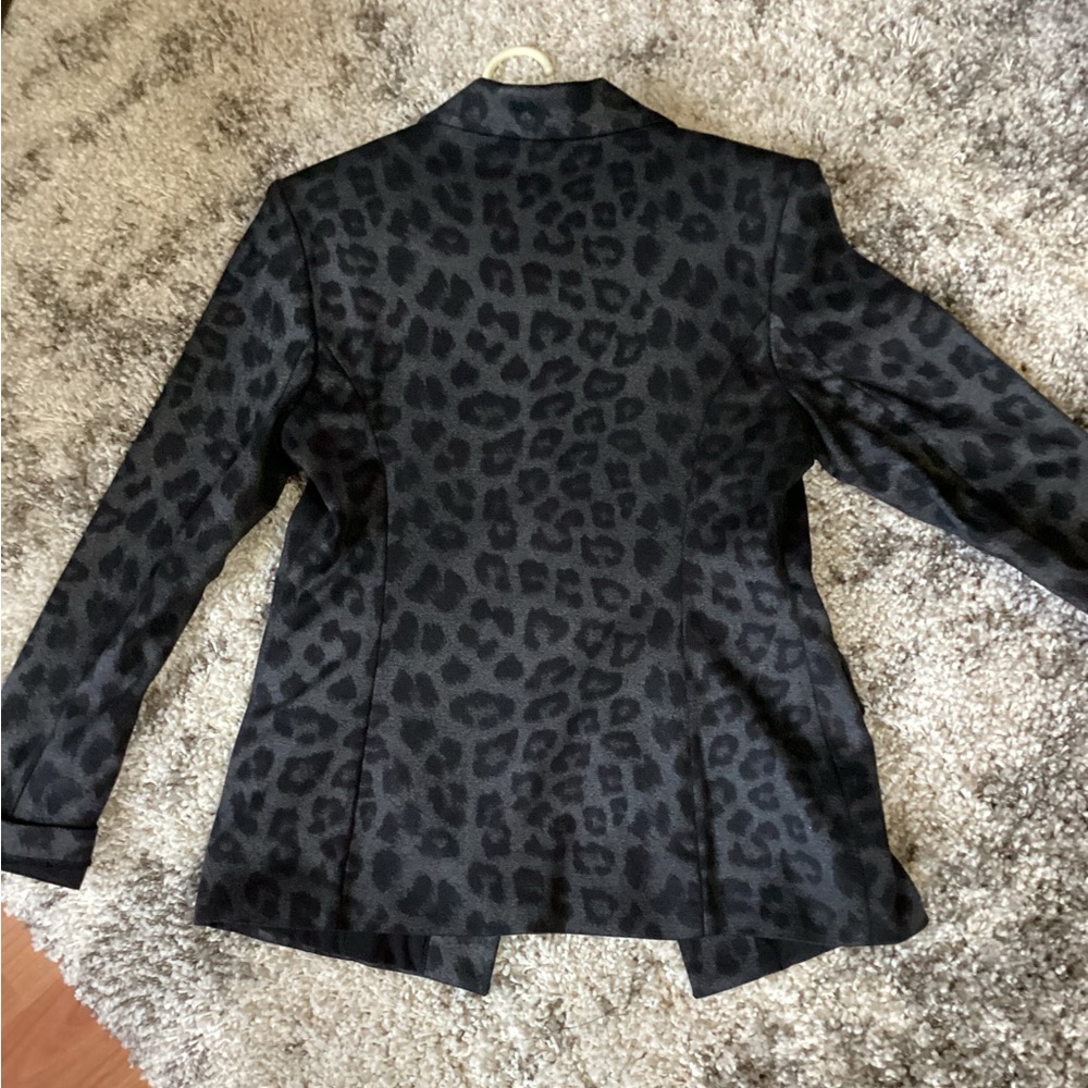 Jessica Charcoal Leopard Print Jacket and Skirt Set - Picture 4 of 6